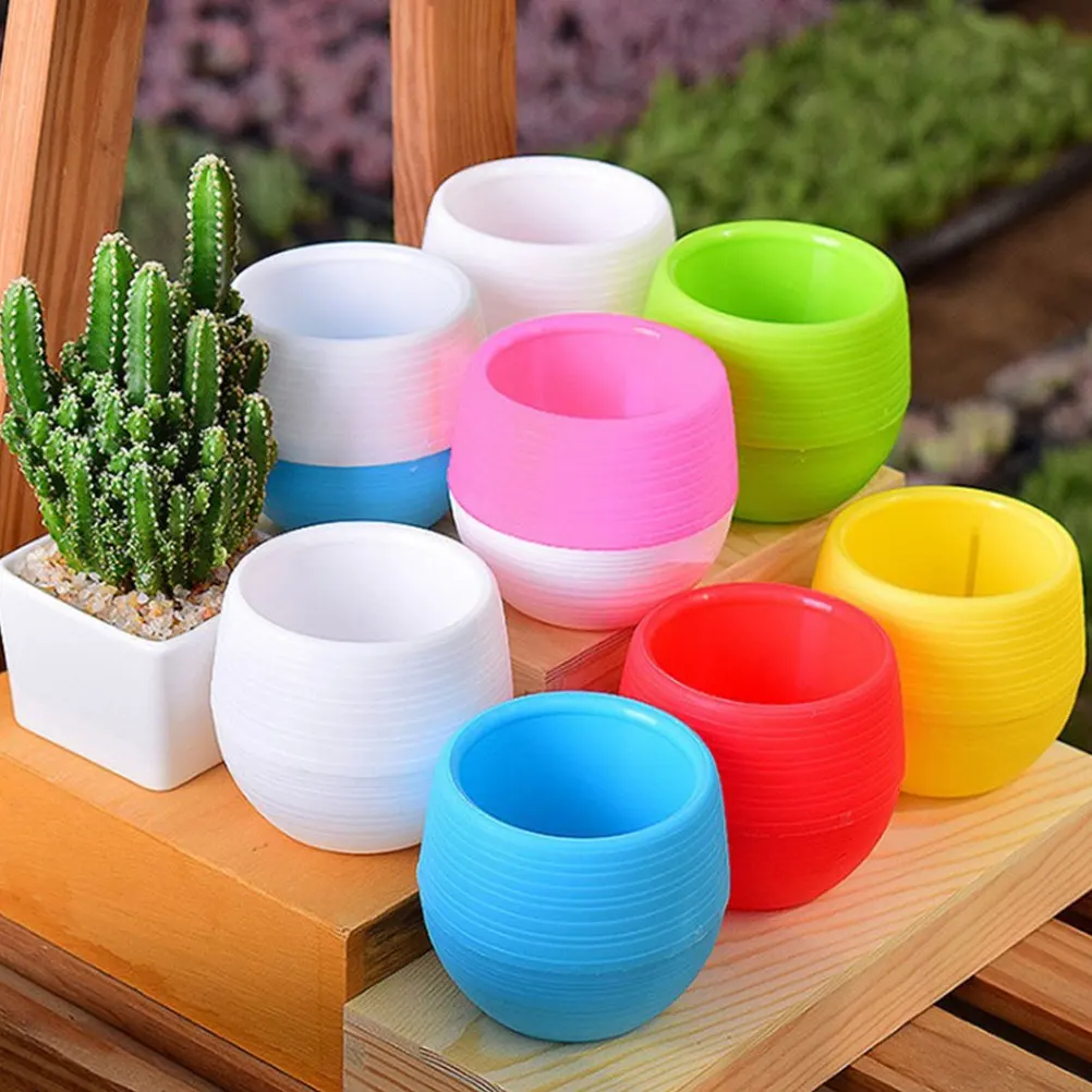 10pcs Colorful Round Plastic Flower Pot Plants Water Pot Home Decor Desktop Decor Multi Cactus Planters Durable Safe Breathable
10pcs Colorful Round Plastic Flower Pot Plants Water Pot Home Decor Desktop Decor Multi Cactus Planters Durable Safe Breathable