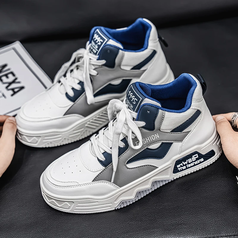 Middle-high Top Thick Sole Casual Men's Board Matching Color Trend Fashion Design To Increase Outdoor Soft Sole Walking Shoes
Middle-high Top Thick Sole Casual Men's Board Matching Color Trend Fashion Design To Increase Outdoor Soft Sole Walking Shoes
