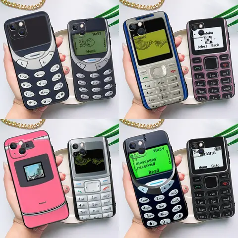 Retro Cep Telefonu Kılıfı iPhone 16 15 14 13 12 11 Pro Max X XS Max XR Artı Tampon Kılıf Kapak