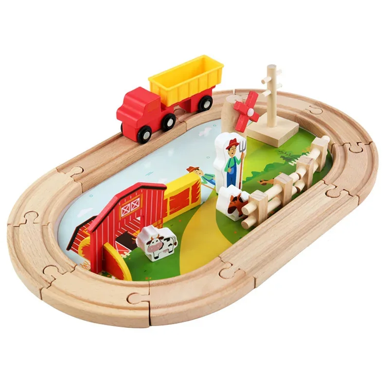 TOPMAYA Simulation Ranch Farm Animal Scene Building Blocks Wooden Track Set Compatible Brand Track Children's Educational Toy Gi
TOPMAYA Simulation Ranch Farm Animal Scene Building Blocks Wooden Track Set Compatible Brand Track Children's Educational Toy Gi