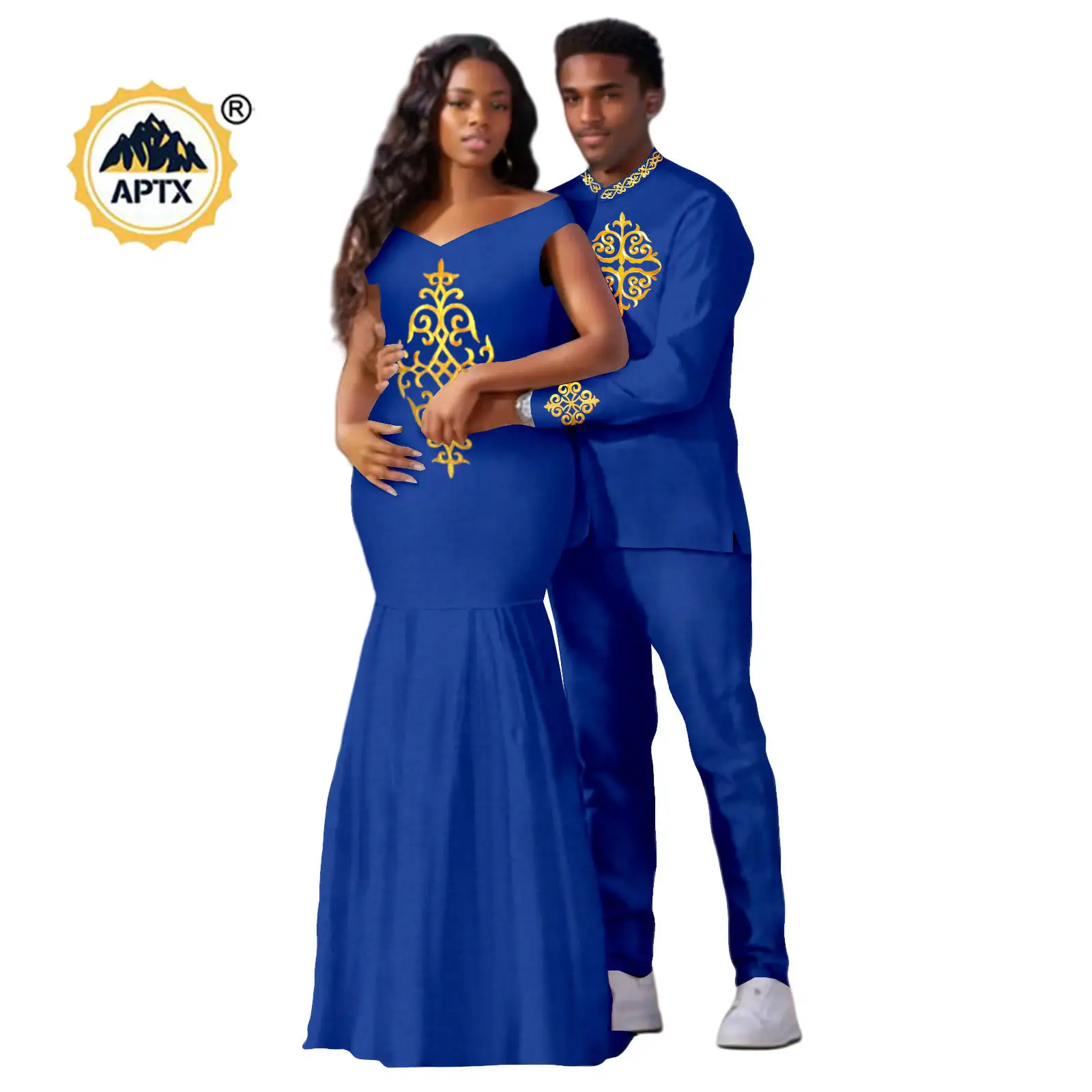 African Dresses for Women Matching Couples Outfits Dashiki Men Appliques Top and Pants Sets Bazin Riche Muslim Wear 25C037
African Dresses for Women Matching Couples Outfits Dashiki Men Appliques Top and Pants Sets Bazin Riche Muslim Wear 25C037