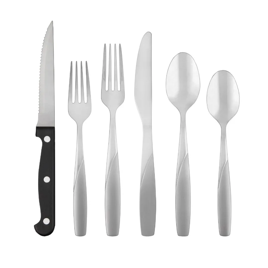Cambridge Saunter Sand 36-Piece Flatware Set with Steak Knives Service for 6
Cambridge Saunter Sand 36-Piece Flatware Set with Steak Knives Service for 6