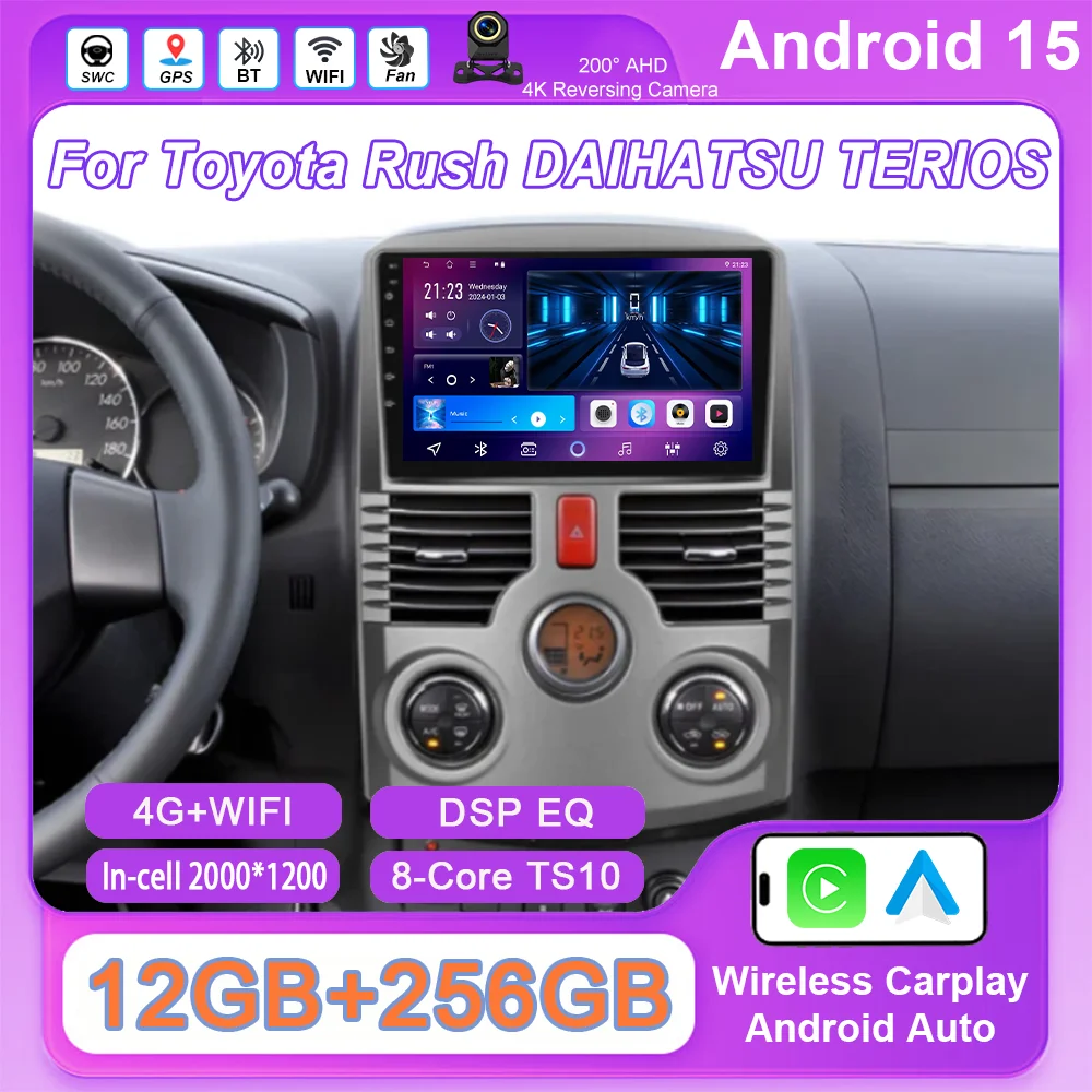 Android 15 Radio Stereo For Toyota Rush DAIHATSU TERIOS Auto Multimidia Player GPS Navigation 4G Carplay NO 2din DVD Bluetooth
Android 15 Radio Stereo For Toyota Rush DAIHATSU TERIOS Auto Multimidia Player GPS Navigation 4G Carplay NO 2din DVD Bluetooth