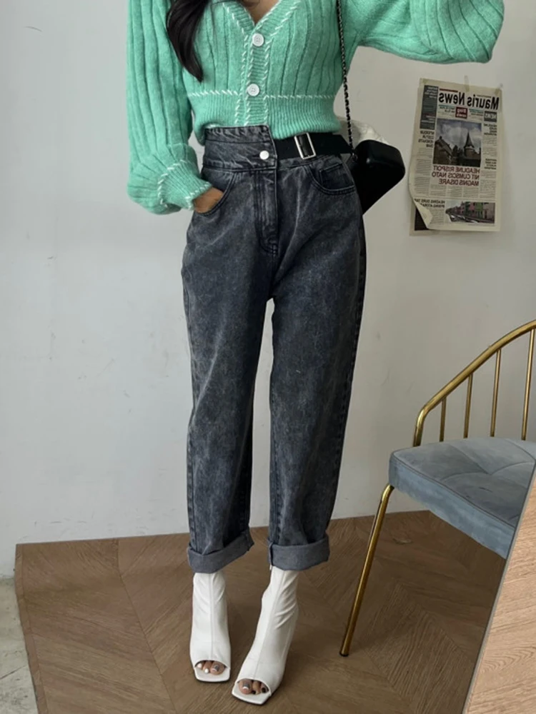 Stylish Haren Jeans Women Fashion Patchwork Adjustable Belt High Waist Straight Wide Leg Denim Pants Black Blue Trousers Girls
Stylish Haren Jeans Women Fashion Patchwork Adjustable Belt High Waist Straight Wide Leg Denim Pants Black Blue Trousers Girls
