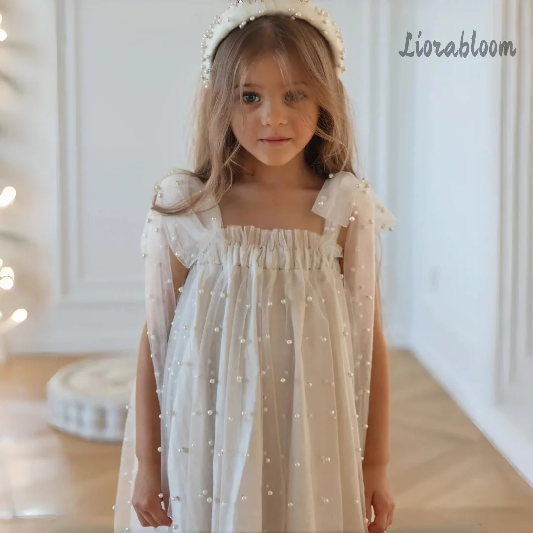 Customized Girls' Formal Dress Pearl-Embellished Tulle Princess Gown Enchanting Gown Wedding Party Attire свадебное платье
Customized Girls' Formal Dress Pearl-Embellished Tulle Princess Gown Enchanting Gown Wedding Party Attire свадебное платье