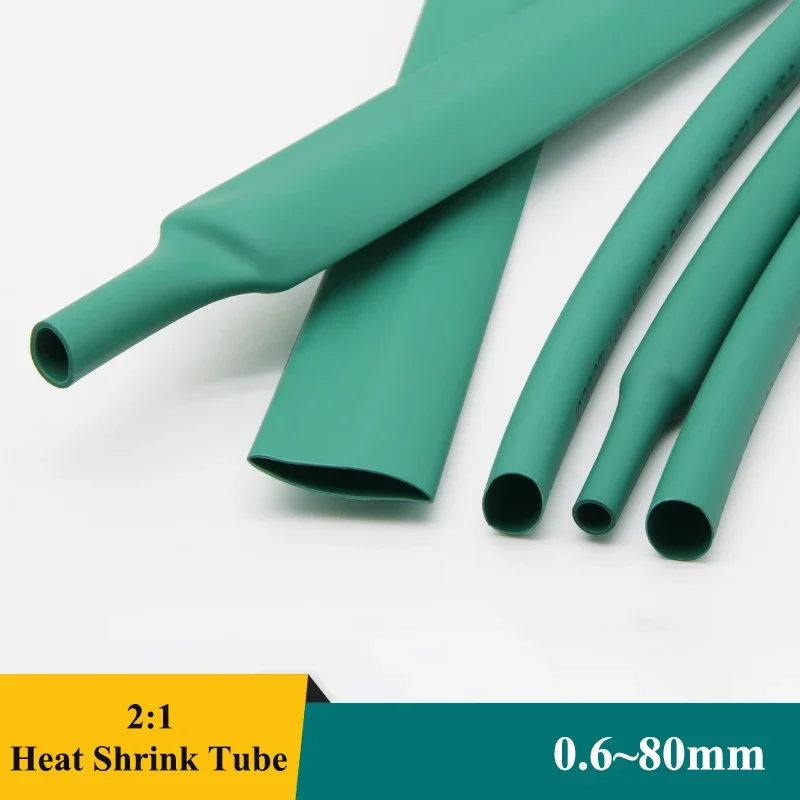 1/3/5M Green 2:1 Heat Shrink Tube Dia. 0.6~80mm Thermoresistant Wire Repair DIY Cable Protector Sheath Heat-shrinkable Sleeve
1/3/5M Green 2:1 Heat Shrink Tube Dia. 0.6~80mm Thermoresistant Wire Repair DIY Cable Protector Sheath Heat-shrinkable Sleeve