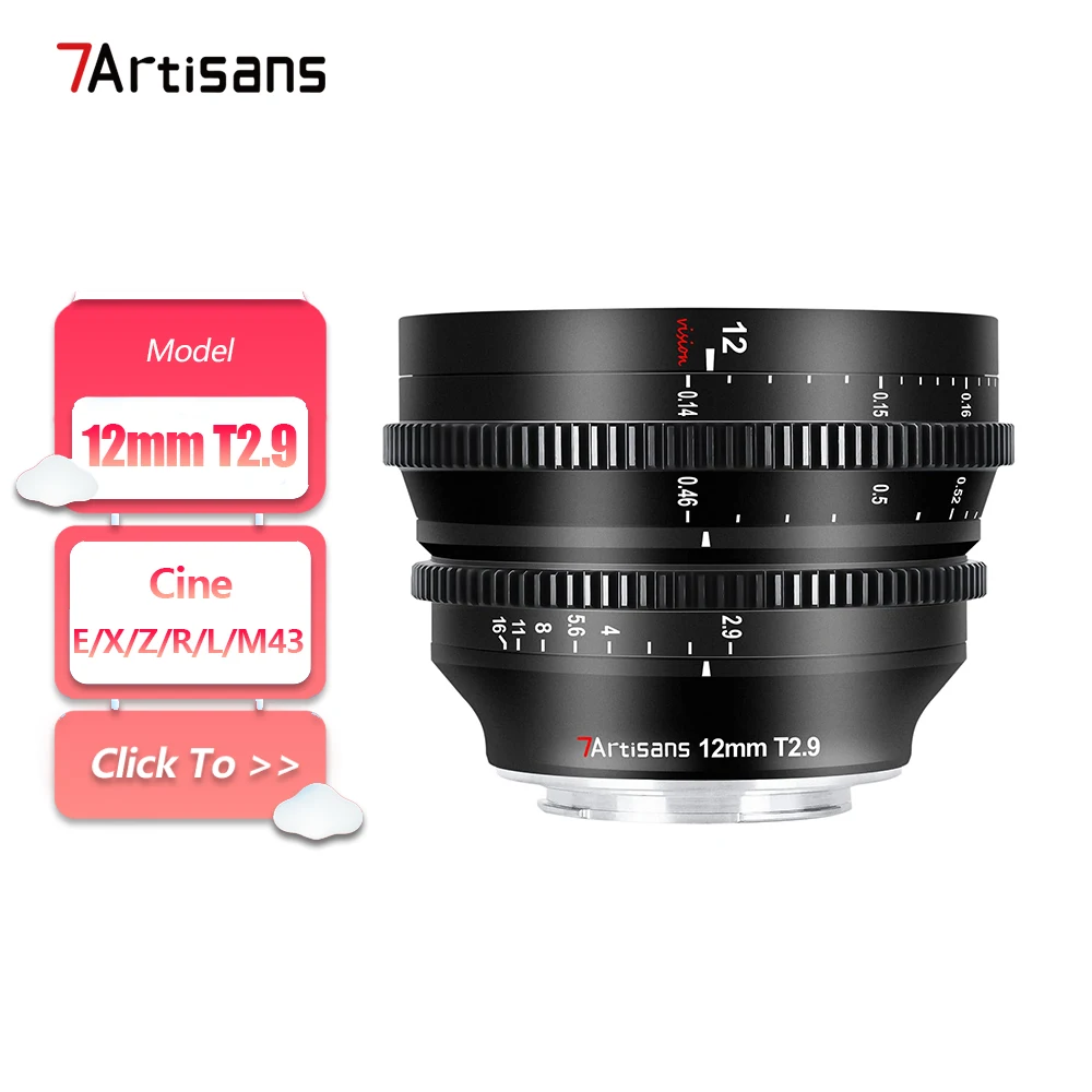 7artisans APS-C 12mm T2.9 Manual Focus Camera Cine Lens for Humanity Photography with Sony E Fujifilm XF Nikon Z Canon RF M43 L
7artisans APS-C 12mm T2.9 Manual Focus Camera Cine Lens for Humanity Photography with Sony E Fujifilm XF Nikon Z Canon RF M43 L