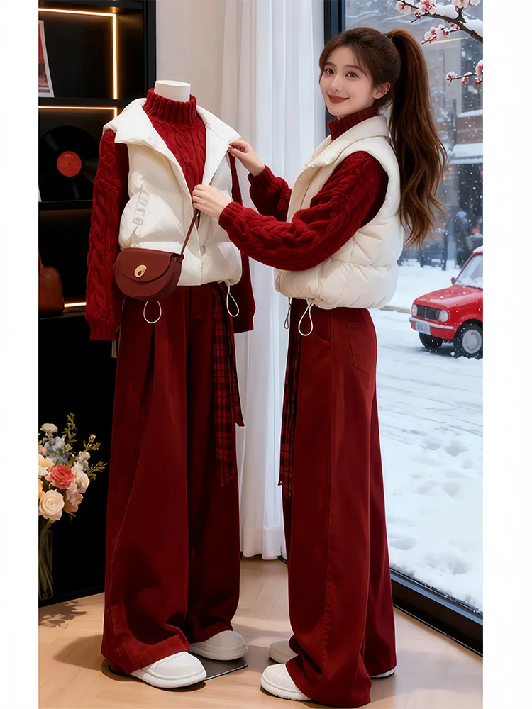 Unique Beautiful Winter Faion Set for Women ort Cotton Vest Knitted irt Casual Pants Tee Piece Suit High Waist Design
Unique Beautiful Winter Faion Set for Women ort Cotton Vest Knitted irt Casual Pants Tee Piece Suit High Waist Design