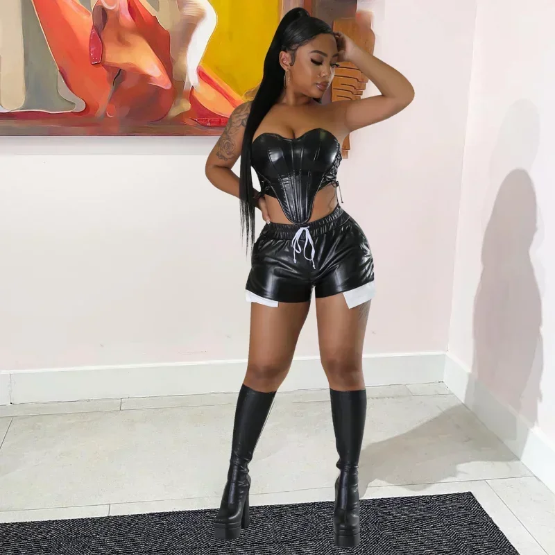 GUWU Black PU Leather Shorts Women Clothing Spring Fashion Rave Short Pants Sexy Lace Up Bandage High Waisted Booty Shorts
GUWU Black PU Leather Shorts Women Clothing Spring Fashion Rave Short Pants Sexy Lace Up Bandage High Waisted Booty Shorts
