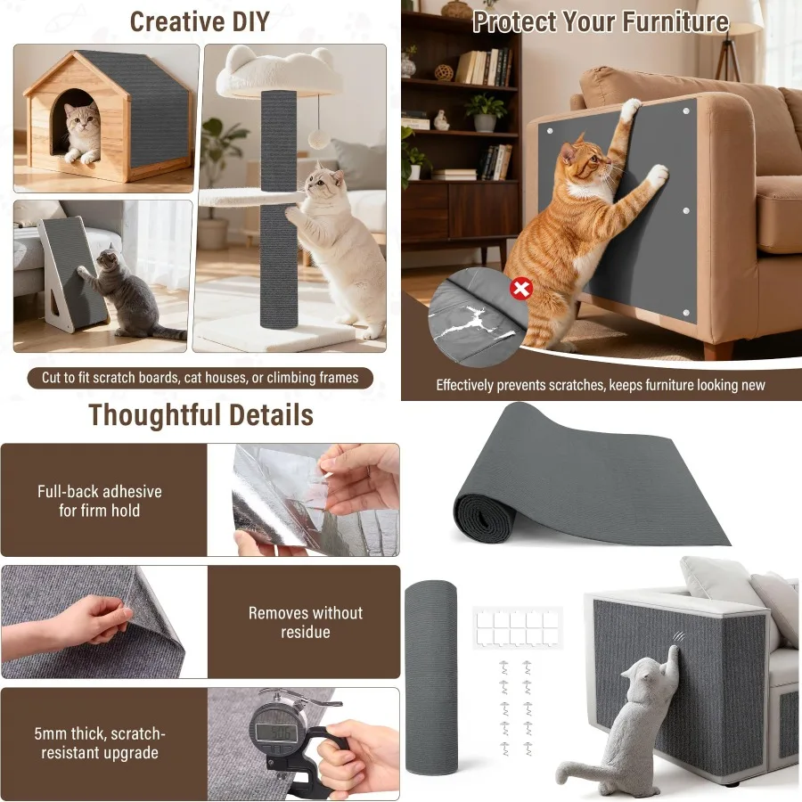 78,7x15,8 Самоклеящаяся подряпка для кошек с возможностью обрезки для защиты мебели Серый коврик для кошачьего когтеточка «сделай сам» для кутового дивана Cat Tr
78,7x15,8 Самоклеящаяся подряпка для кошек с возможностью обрезки для защиты мебели Серый коврик для кошачьего когтеточка «сделай сам» для кутового дивана Cat Tr