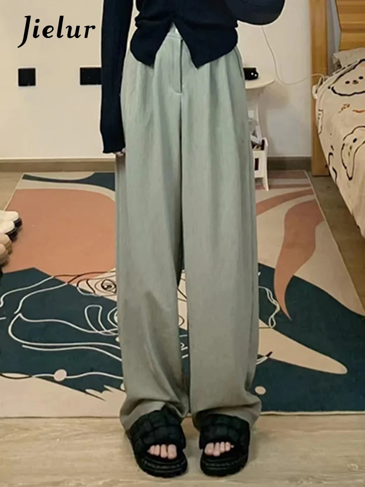 Jielur Fashion Pleated Casual Women Suit Pants Office Lady Loose High Waist Straight Full Length Solid Color Simple Female Pants
Jielur Fashion Pleated Casual Women Suit Pants Office Lady Loose High Waist Straight Full Length Solid Color Simple Female Pants