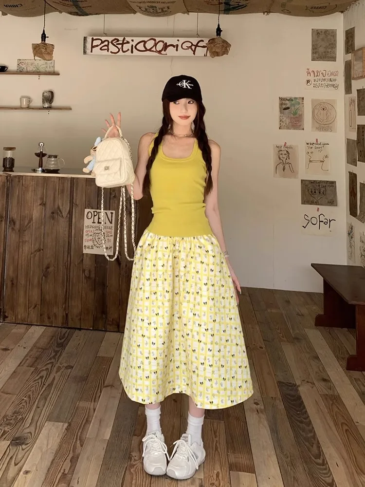 Yellow Plaid Bowknot Floral f Skirt Women's Summer New A-Line Umbrella Skirt Puffy Dopane Skirt Trendy INS Commute Sl...
Yellow Plaid Bowknot Floral f Skirt Women's Summer New A-Line Umbrella Skirt Puffy Dopane Skirt Trendy INS Commute Sl...