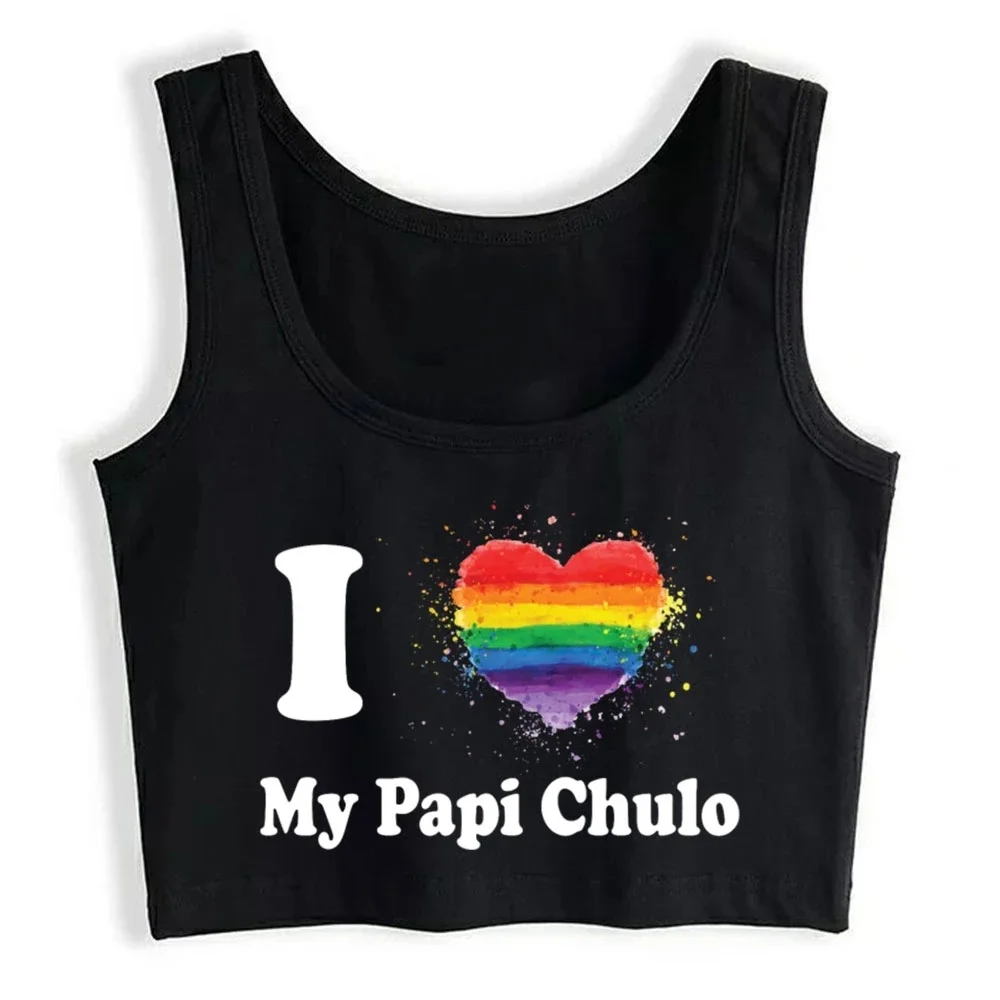 Gay Pride I Love My Papi Chulo Kawaii Crop Top Adult Humor Flirty Print Tank Tops Women's Breathable Slim Yoga Sports Vest
Gay Pride I Love My Papi Chulo Kawaii Crop Top Adult Humor Flirty Print Tank Tops Women's Breathable Slim Yoga Sports Vest