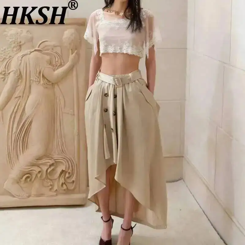 HKSH Women Skirt Two-Way Wear Belted Pleated Irregular Cut Buttoned Trend Skirts Chic Tank Top Sexy Short T-shirt Summer HK23640
HKSH Women Skirt Two-Way Wear Belted Pleated Irregular Cut Buttoned Trend Skirts Chic Tank Top Sexy Short T-shirt Summer HK23640