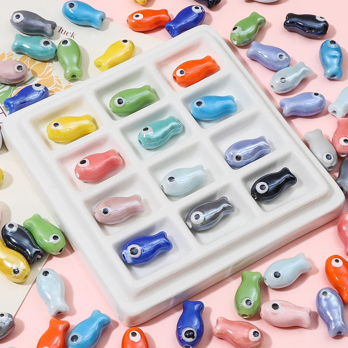2pcs Colorful 10x19mm Cute Small Fish Beads Ceramic Spacer Loose Beads For Jewelry Making DIY Handmade Pendant Bracelet Supplies
2pcs Colorful 10x19mm Cute Small Fish Beads Ceramic Spacer Loose Beads For Jewelry Making DIY Handmade Pendant Bracelet Supplies