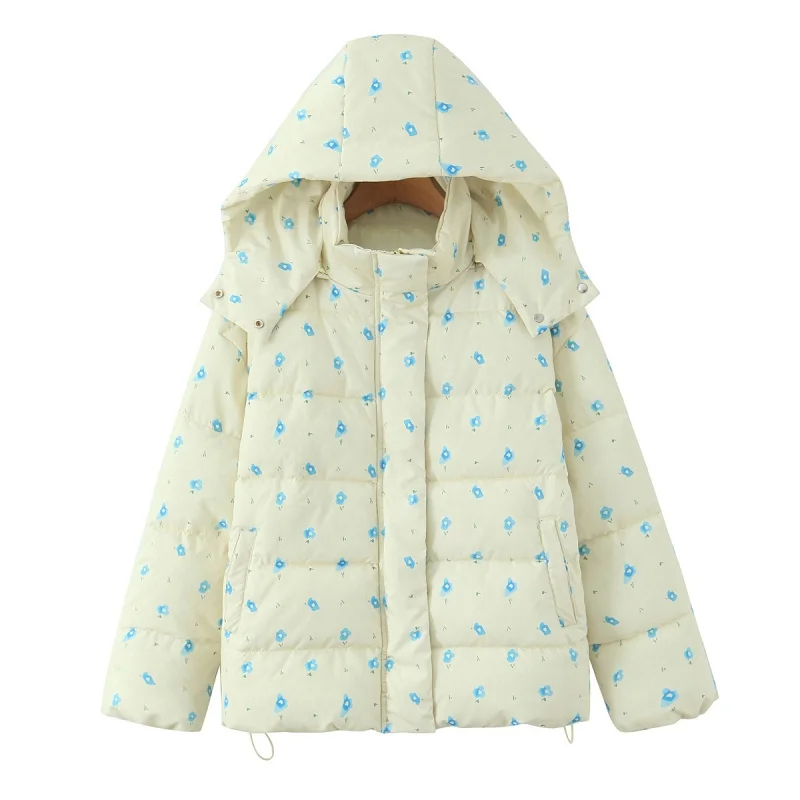 New 2025 Milk White Floral Print Hooded Cotton Jaet Loose Warm Bread Sle Outerwear Blue Flower Commute Sle Long Sve
New 2025 Milk White Floral Print Hooded Cotton Jaet Loose Warm Bread Sle Outerwear Blue Flower Commute Sle Long Sve