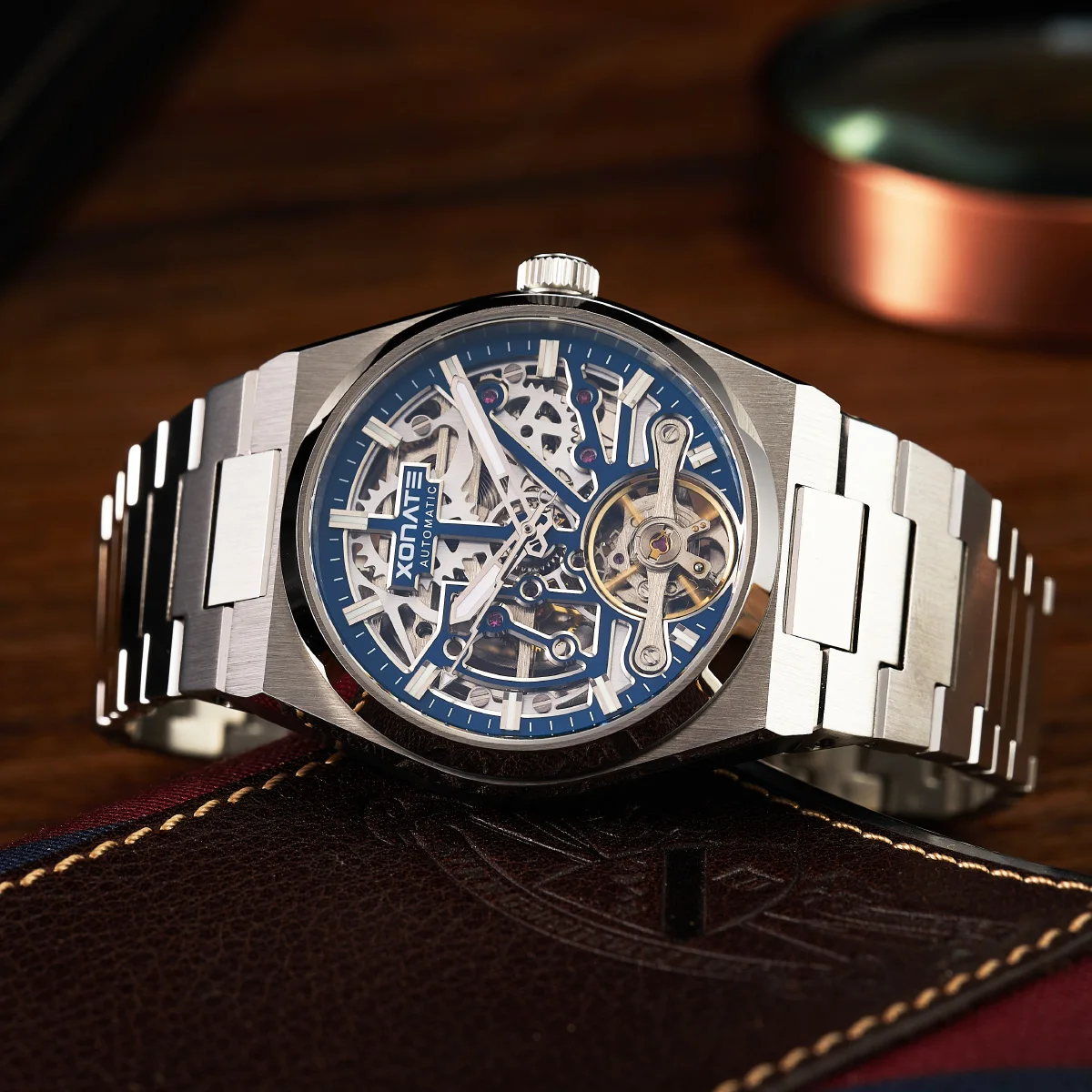 XONATE Skeleton Watch 41mm Mechanical Automatic Sapphire Watch Men's Casual Sports Business Clock Phoenix Watch Relojes Hombre
XONATE Skeleton Watch 41mm Mechanical Automatic Sapphire Watch Men's Casual Sports Business Clock Phoenix Watch Relojes Hombre