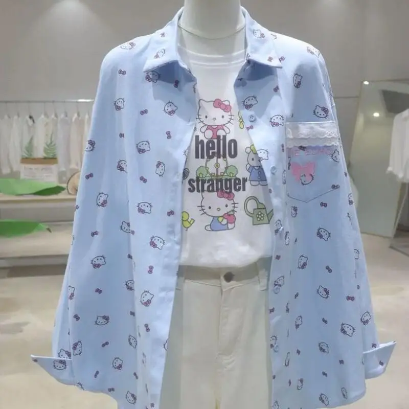 Hello Kitty Print Casual Button Down Shirt | Preppy Style Oversized Long Sleeve Top | Summer Loose Sun Protection Blouse
Hello Kitty Print Casual Button Down Shirt | Preppy Style Oversized Long Sleeve Top | Summer Loose Sun Protection Blouse