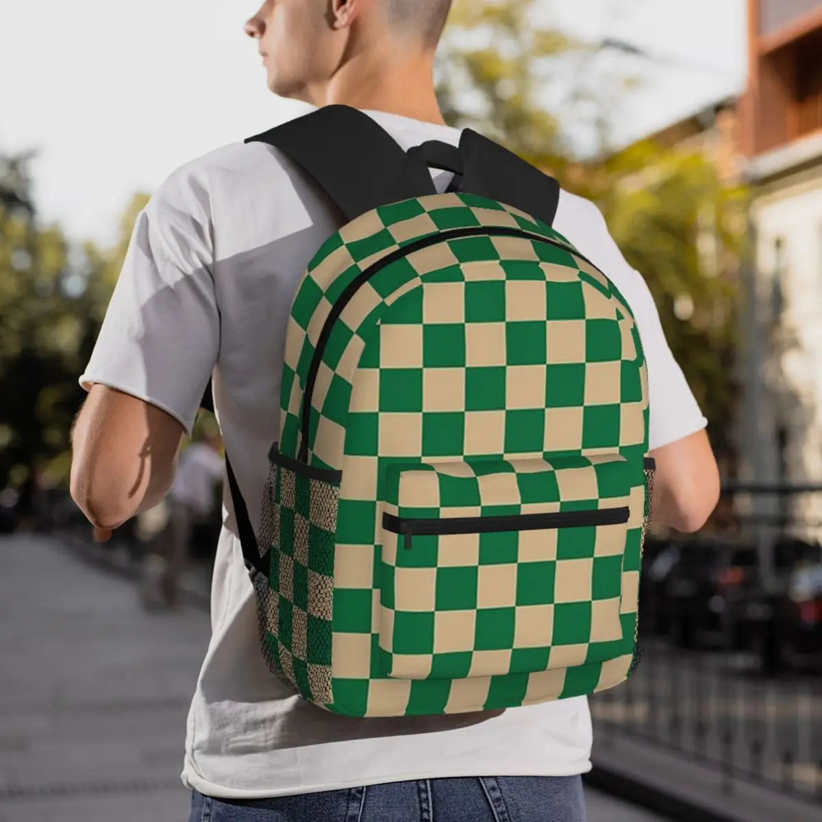 Tan Brown And Cadmium Green Checkered Checkerboard Backpack Daypack Boys Girls BookBag School Bag Shoulder Bags for Men Women
Tan Brown And Cadmium Green Checkered Checkerboard Backpack Daypack Boys Girls BookBag School Bag Shoulder Bags for Men Women