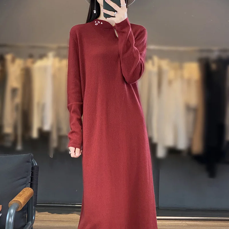 High Quality Women Loose Dress 100% Cashmere and Wool Knit V-neck Jumpers 2023 New Fashion Winter Lady Pullovers NJ01
High Quality Women Loose Dress 100% Cashmere and Wool Knit V-neck Jumpers 2023 New Fashion Winter Lady Pullovers NJ01