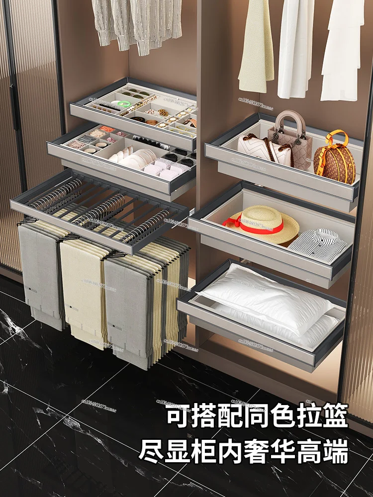 Pull Out Pant Rack Sliding Drawer Style Trouser Hanger for Wardrobe Closet Storage
Pull Out Pant Rack Sliding Drawer Style Trouser Hanger for Wardrobe Closet Storage