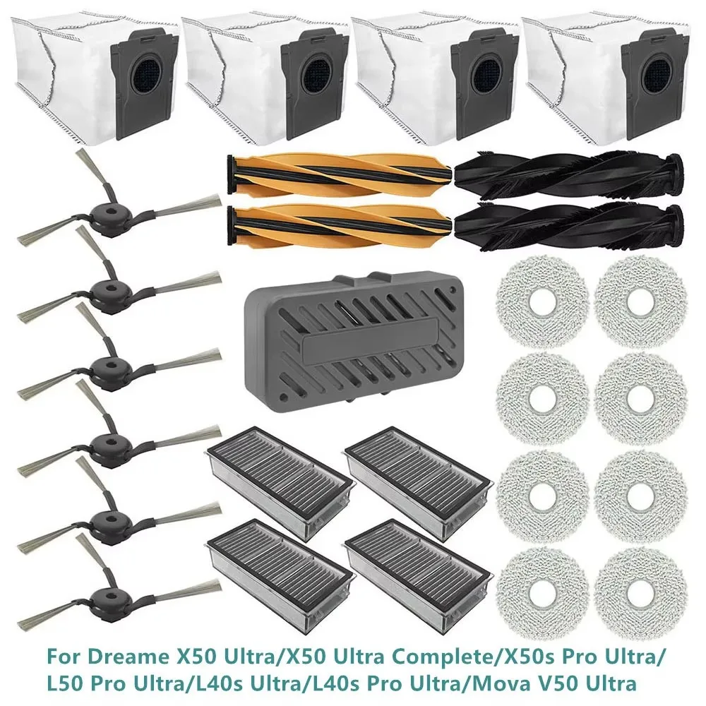 For Dreame X50 Ultra/L50 Pro Ultra/L40s Ultra/L40s Pro Ultra/Mova V50 Ultra Main Side Brushes Hepa Filter Dust Bag Mop Cloths
For Dreame X50 Ultra/L50 Pro Ultra/L40s Ultra/L40s Pro Ultra/Mova V50 Ultra Main Side Brushes Hepa Filter Dust Bag Mop Cloths