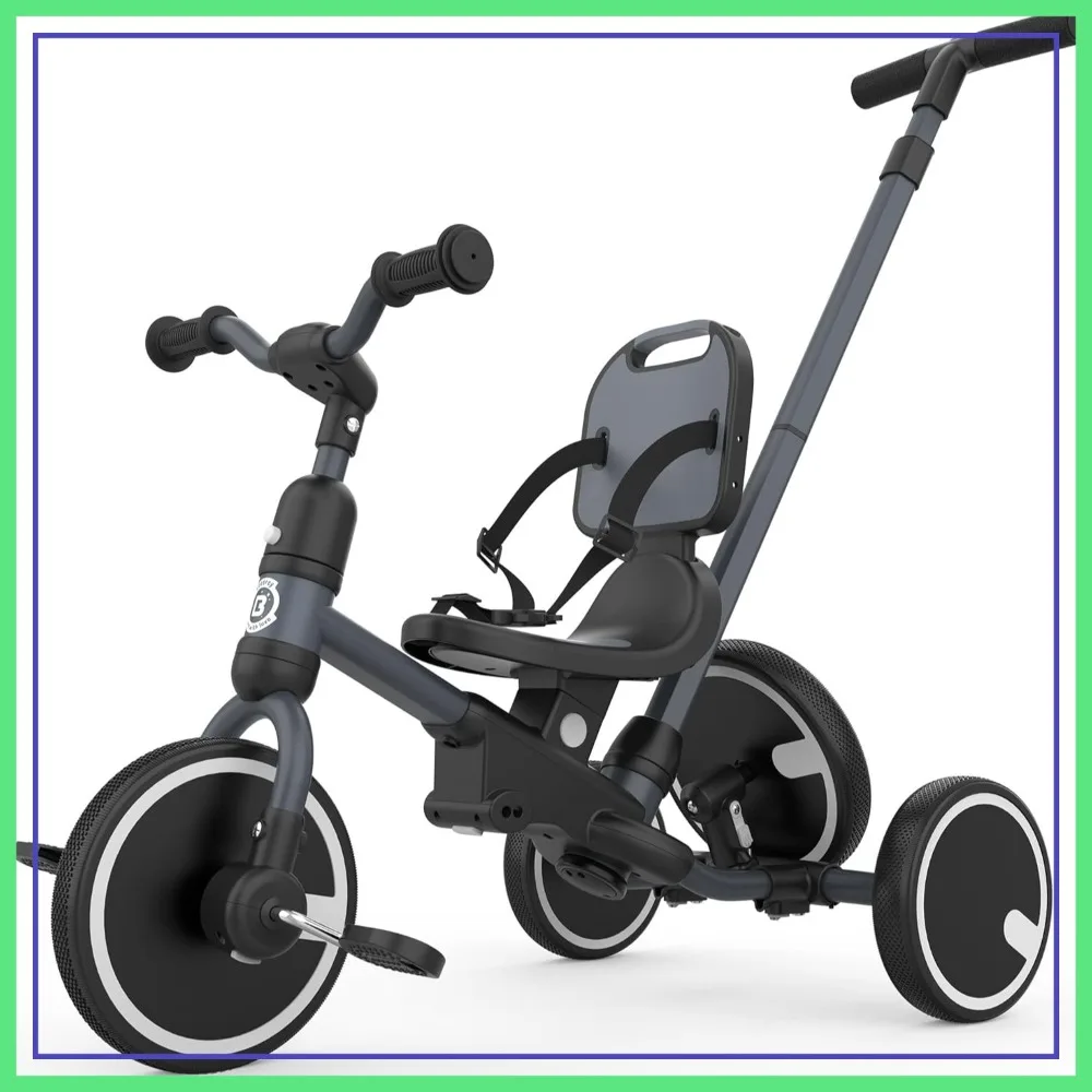 5-in-1 Toddler Trike with Push Handle, Balance Bike & Tricycle, Adjustable Parent Steering, Safety Seat with Backrest
5-in-1 Toddler Trike with Push Handle, Balance Bike & Tricycle, Adjustable Parent Steering, Safety Seat with Backrest