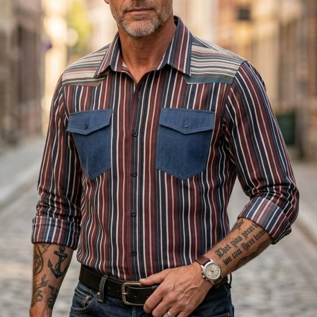 Plus Size Men's Casual Striped Shirt Spring Summer Color Block Shirts Lightweight Cotton Blend Vacation Pocket Male Clothes
Plus Size Men's Casual Striped Shirt Spring Summer Color Block Shirts Lightweight Cotton Blend Vacation Pocket Male Clothes