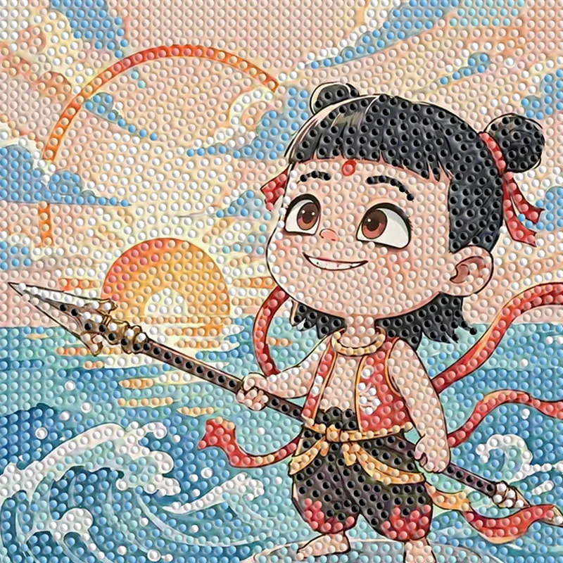 Cartoon Nezha Diamond Painting Full Drill With Frame Children DIY Handmade Dot Drill Painting Student Puzzle Toys
Cartoon Nezha Diamond Painting Full Drill With Frame Children DIY Handmade Dot Drill Painting Student Puzzle Toys