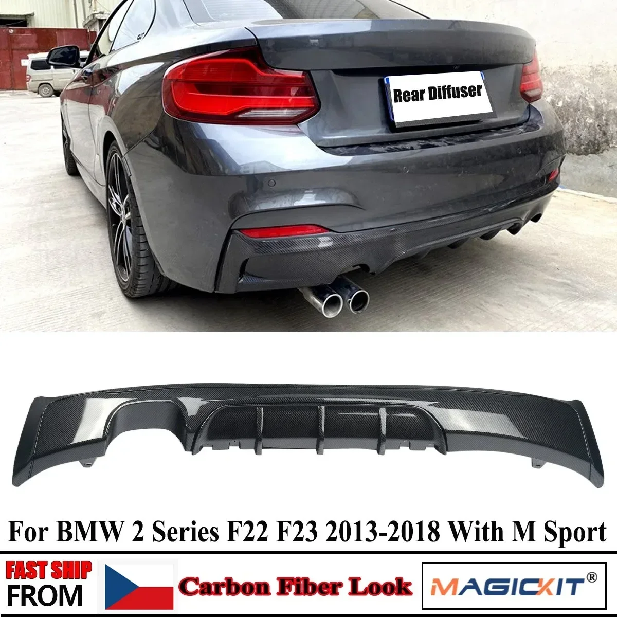 MagicKit M Sport Bumper Rear Bumper Lip Carbon Fiber Style For BMW 2014-2020 2 Series F22 Carbon Fiber Look Diffuser
MagicKit M Sport Bumper Rear Bumper Lip Carbon Fiber Style For BMW 2014-2020 2 Series F22 Carbon Fiber Look Diffuser