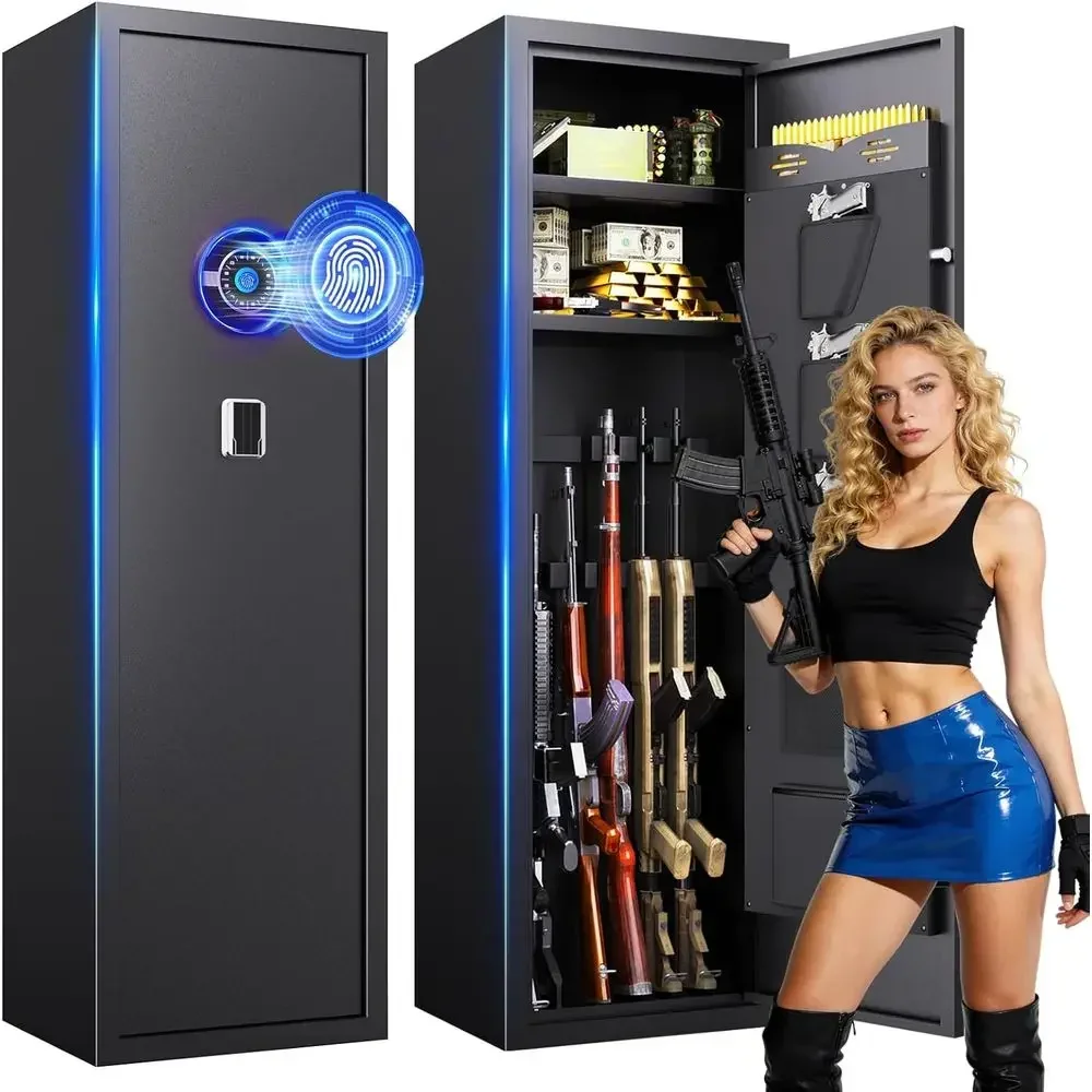 Biometric Safe for Firearms - Fingerprint Access, 12D x 14W x 57H, Removable Shelves, Ideal for Home & Hunting Enthusiasts
Biometric Safe for Firearms - Fingerprint Access, 12D x 14W x 57H, Removable Shelves, Ideal for Home & Hunting Enthusiasts