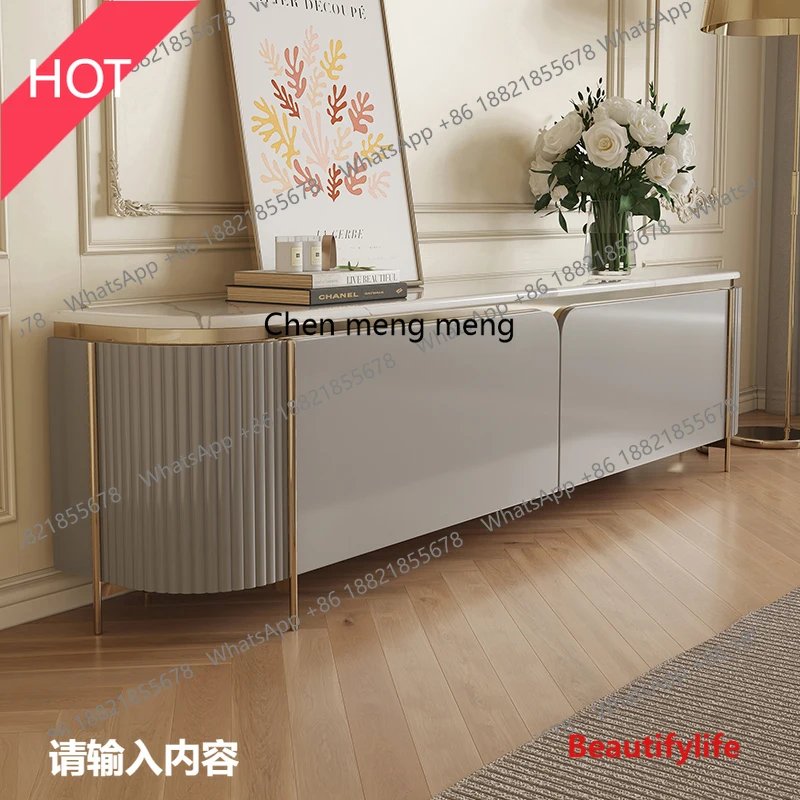 M46 French light luxury high-foot marble TV cabinet small apartment rounded corner living room side cabinet
M46 French light luxury high-foot marble TV cabinet small apartment rounded corner living room side cabinet