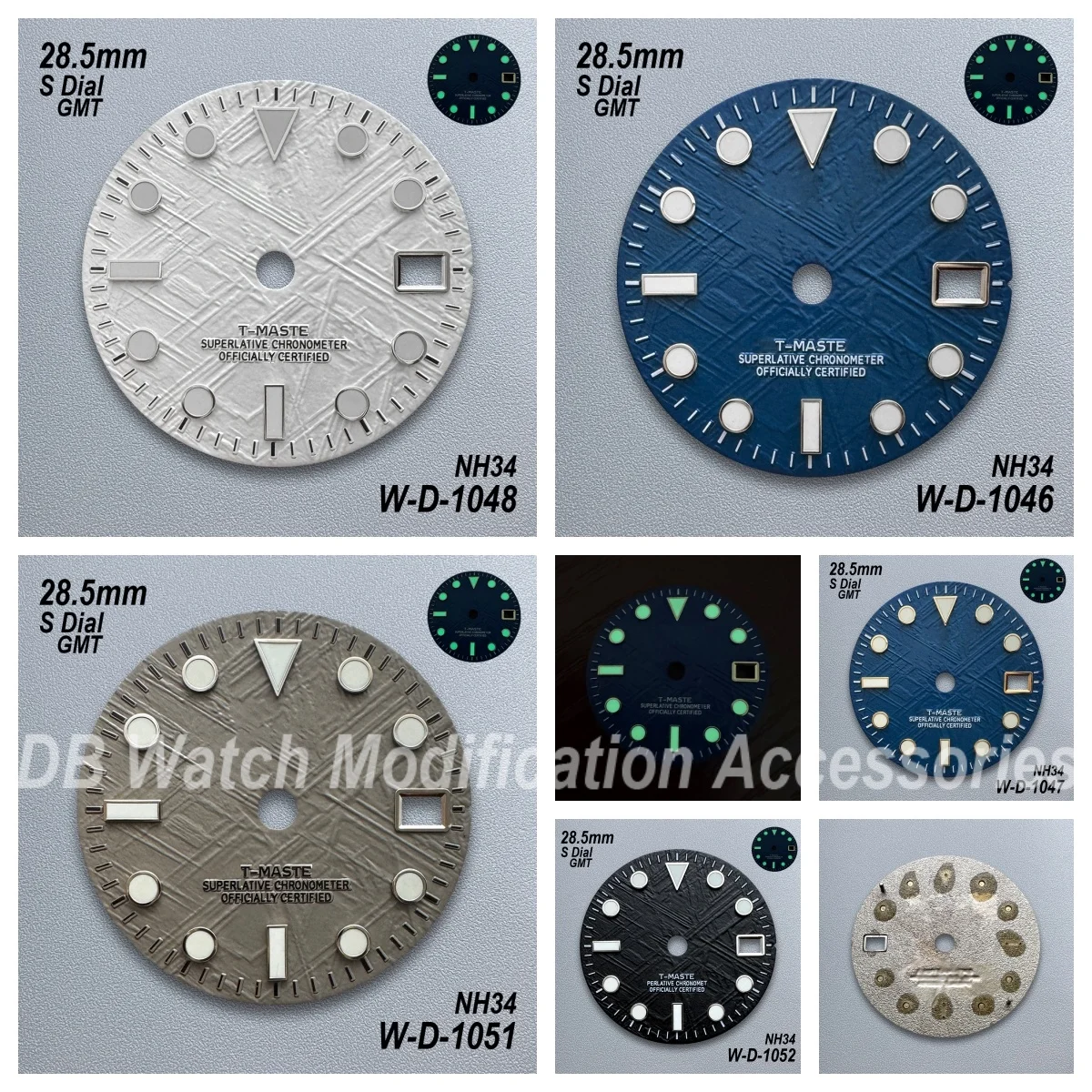 28.5mm S Logo GMT Meteorite Dial Fit NH34 Japan Movement Green Luminous Watch Modified Accessories
28.5mm S Logo GMT Meteorite Dial Fit NH34 Japan Movement Green Luminous Watch Modified Accessories