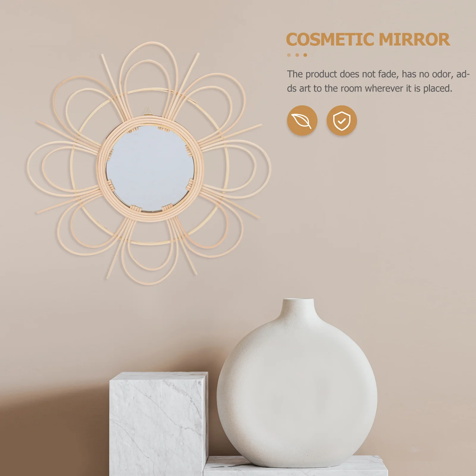 Rattan Decorative Mirror Handmade Woven Glass Wall Hanging Home Décor Vintage Style Bedroom Living Room Office Hallway Non
Rattan Decorative Mirror Handmade Woven Glass Wall Hanging Home Décor Vintage Style Bedroom Living Room Office Hallway Non