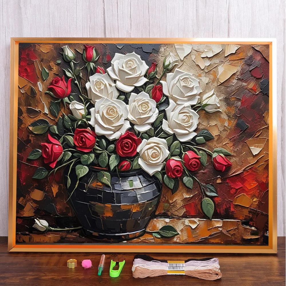 Still Life Rose Flower Printed Canvas Cross-Stitch DIY Embroidery Full Kit Handicraft Handmade Knitting Craft Design Sales Magic
Still Life Rose Flower Printed Canvas Cross-Stitch DIY Embroidery Full Kit Handicraft Handmade Knitting Craft Design Sales Magic