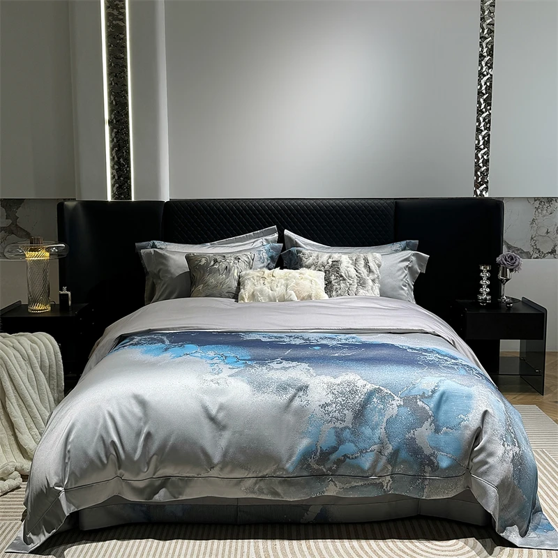 1000TC Egyptian Cotton Blue Grey Abstract Marble Brocade Jacquard Luxury Bedding Set Duvet Cover Flat/Fitted Sheet Pillowcases
1000TC Egyptian Cotton Blue Grey Abstract Marble Brocade Jacquard Luxury Bedding Set Duvet Cover Flat/Fitted Sheet Pillowcases