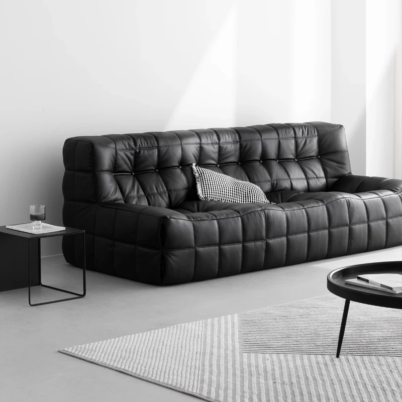 Black retro tofu square plaid lazy light luxury sofa
Black retro tofu square plaid lazy light luxury sofa