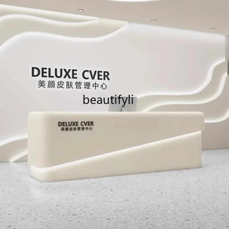 Simple modern beauty salon checkout page clinic service guide desk bar company front desk reception desk
Simple modern beauty salon checkout page clinic service guide desk bar company front desk reception desk