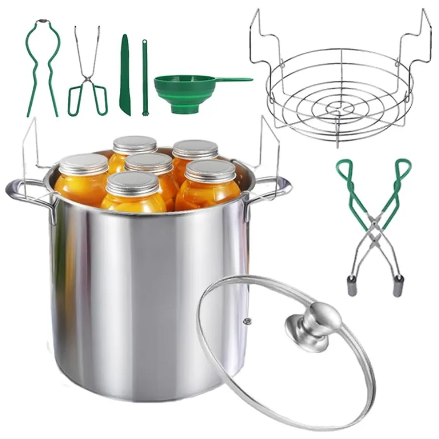 21.5QT Stainless Steel canning pot with rack and lid and canning kit setwater bath canner for canning Beginners 7 pcs Canning S
21.5QT Stainless Steel canning pot with rack and lid and canning kit setwater bath canner for canning Beginners 7 pcs Canning S