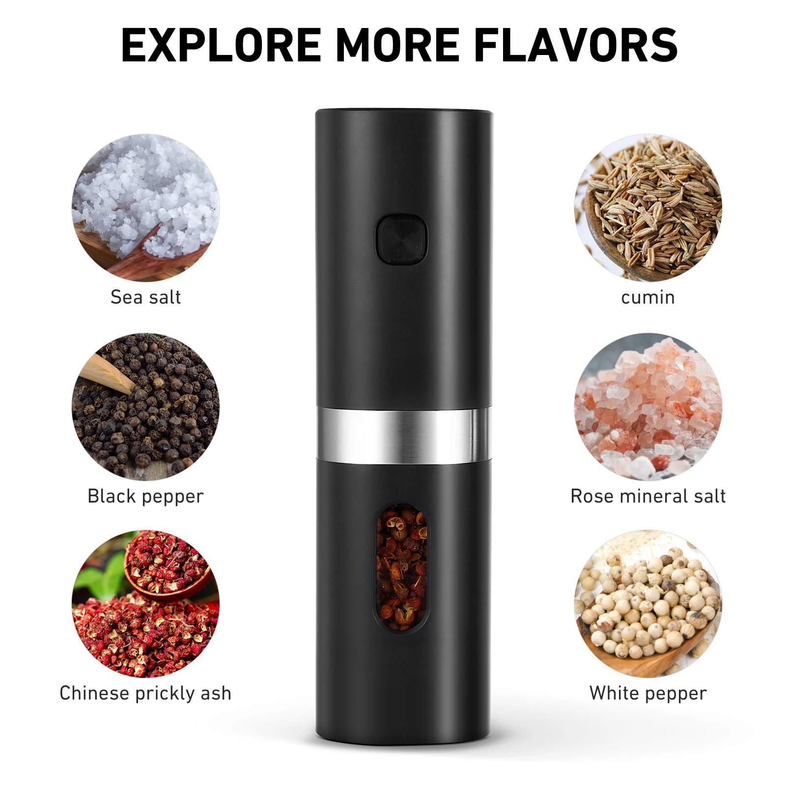 2PCS Electric Pepper Grinder Salt Mill Set Rechargeable TypeC Adjustable Coarseness Large Capacity Black Shaker Kitchen Bar
2PCS Electric Pepper Grinder Salt Mill Set Rechargeable TypeC Adjustable Coarseness Large Capacity Black Shaker Kitchen Bar