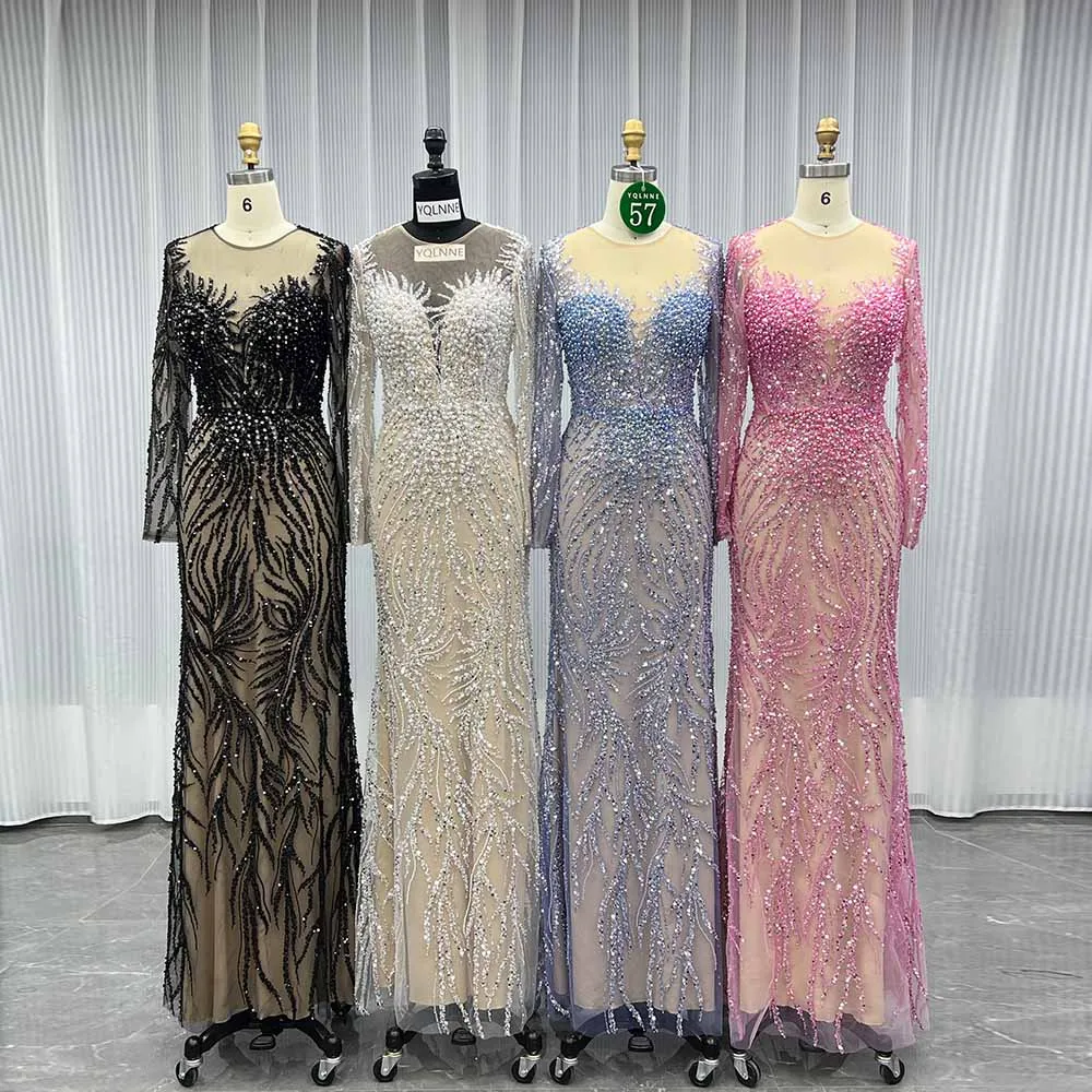 YQLNNE 057, скромные обнаженные вечерние платья с длинными рукавами, кристаллами и жемчугом, вечернее женское вечернее платье русалки
YQLNNE 057, скромные обнаженные вечерние платья с длинными рукавами, кристаллами и жемчугом, вечернее женское вечернее платье русалки