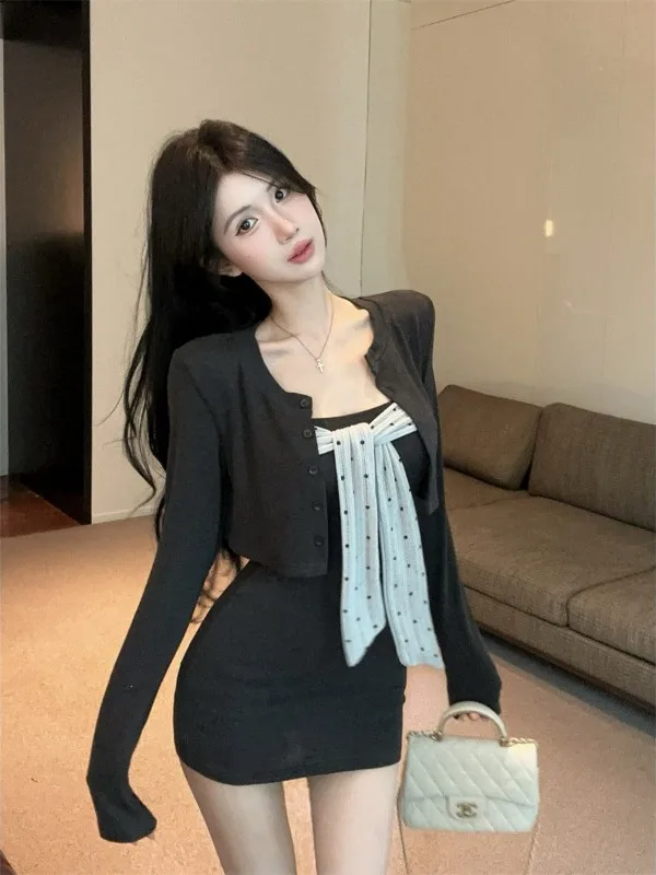 Pure Desire Girl Polka Dot Sash Knot Tube Top Short Skirt Grey Long Sleeve Women's Style Coat Nicole Rose Brand
Pure Desire Girl Polka Dot Sash Knot Tube Top Short Skirt Grey Long Sleeve Women's Style Coat Nicole Rose Brand