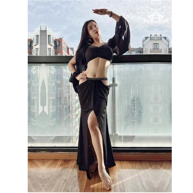 Women Belly Dance Costume for Women Exotic Dancewear Long Sleeves Bra+split Long Skirt 2pcs Oriental Belly Dancing Outfit
Women Belly Dance Costume for Women Exotic Dancewear Long Sleeves Bra+split Long Skirt 2pcs Oriental Belly Dancing Outfit
