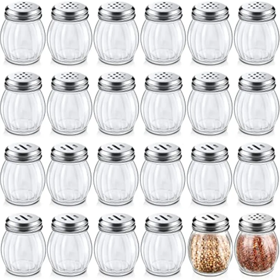 36 Pcs Cheese Parmesan Shakers with Perforated Top, 6 oz Glass Spice Shaker with Slotted Stainless Steel Lid Retro Swirl Style
36 Pcs Cheese Parmesan Shakers with Perforated Top, 6 oz Glass Spice Shaker with Slotted Stainless Steel Lid Retro Swirl Style