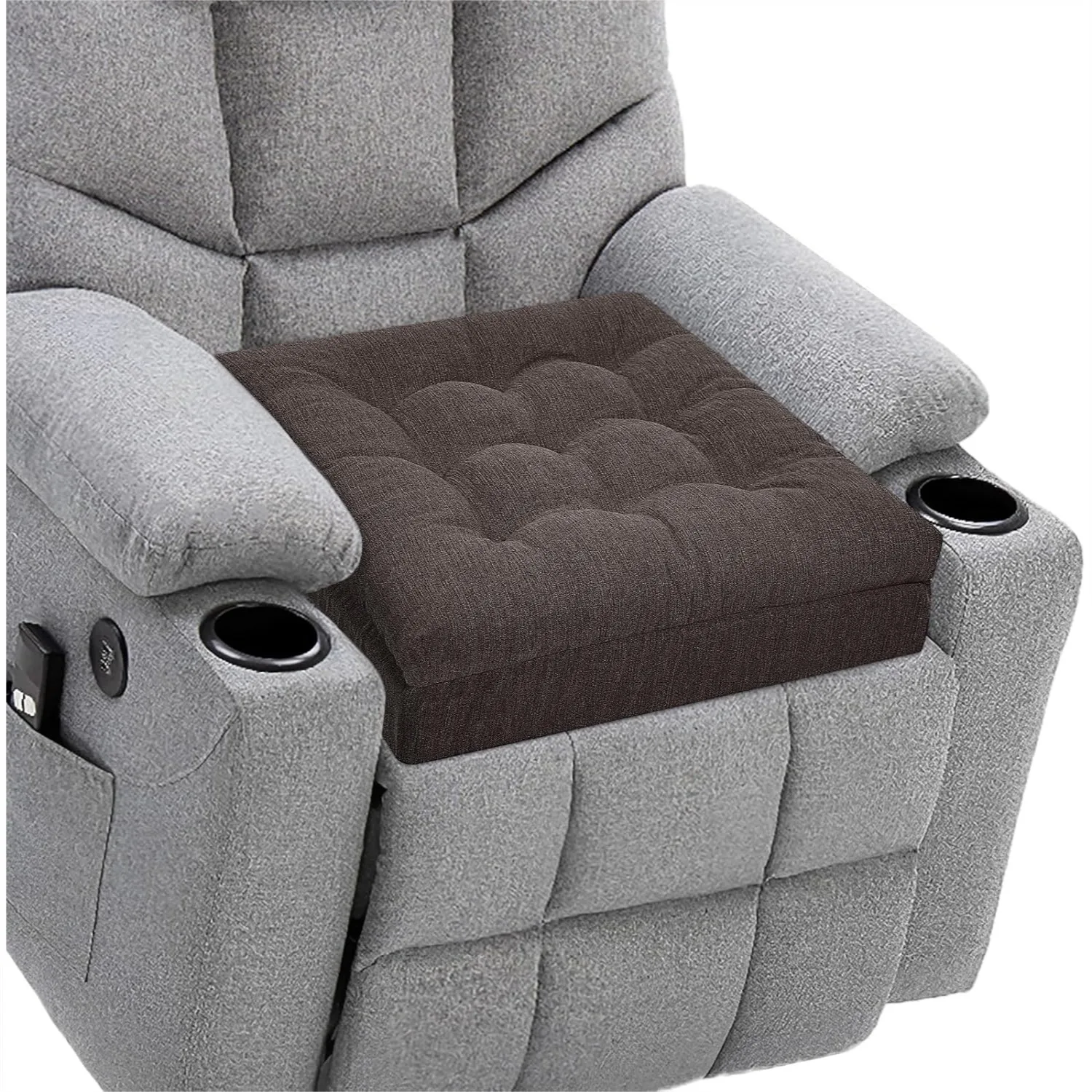 Thick Recliner Cushion 20x20x5 Inch Dual Layer Booster Seat for Seniors, Soft Tufted Chair Pad with Non-Slip Bottom, Taupe
Thick Recliner Cushion 20x20x5 Inch Dual Layer Booster Seat for Seniors, Soft Tufted Chair Pad with Non-Slip Bottom, Taupe