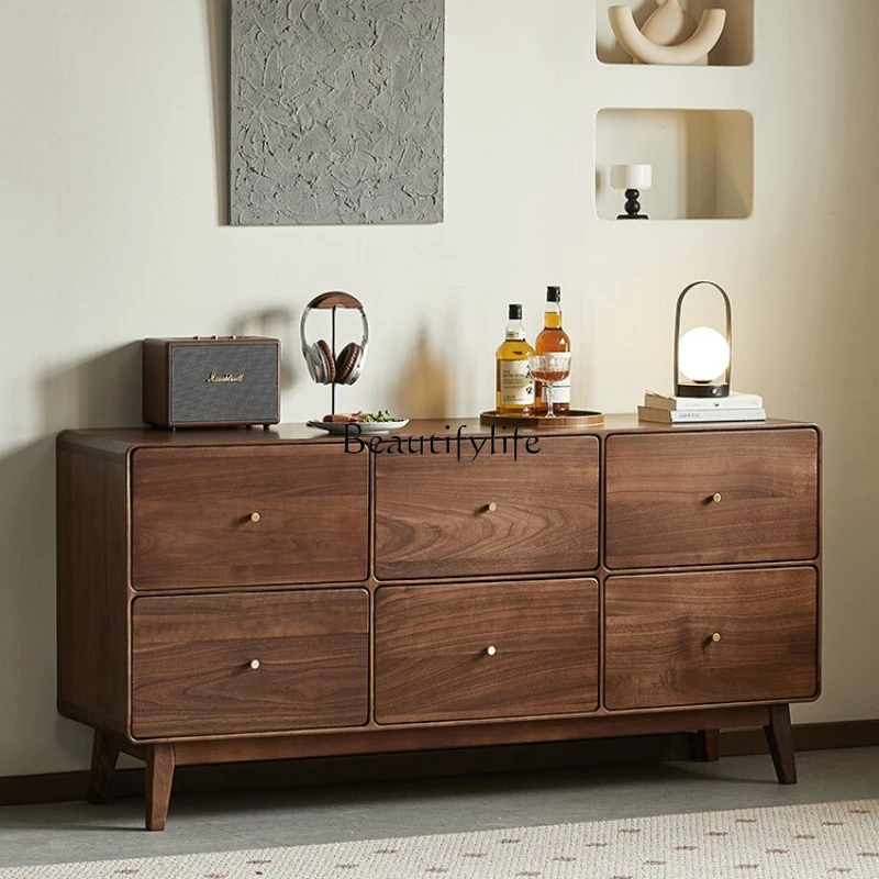 North American black walnut six-chest cabinet Nordic simple living room home storage locker
North American black walnut six-chest cabinet Nordic simple living room home storage locker