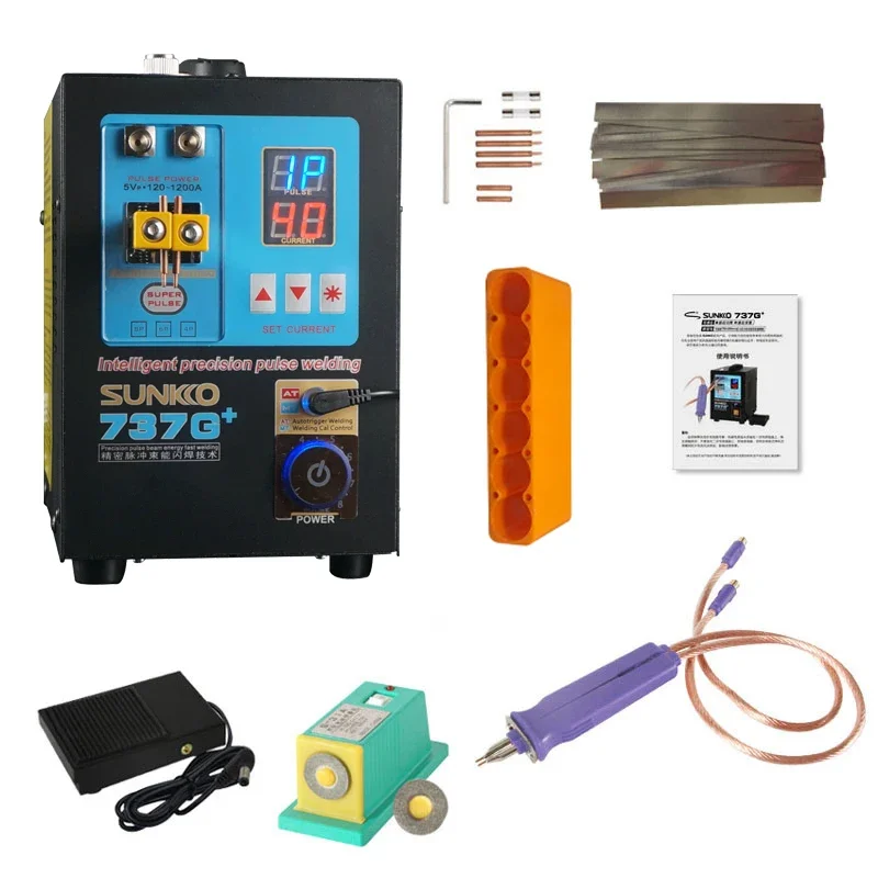 SUNKKO spot welder machine 737G+ 110V/220V Battery Cell Spot Welder with welding pen S-70BN with Cheap Price
SUNKKO spot welder machine 737G+ 110V/220V Battery Cell Spot Welder with welding pen S-70BN with Cheap Price