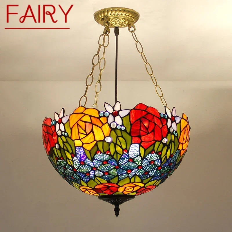 FAIRY Tiffany Pendant Lamp LED Retro Creativity Living Room restaurant Bedroom Villa Hotel Corridor Color Glass Chandelier
FAIRY Tiffany Pendant Lamp LED Retro Creativity Living Room restaurant Bedroom Villa Hotel Corridor Color Glass Chandelier