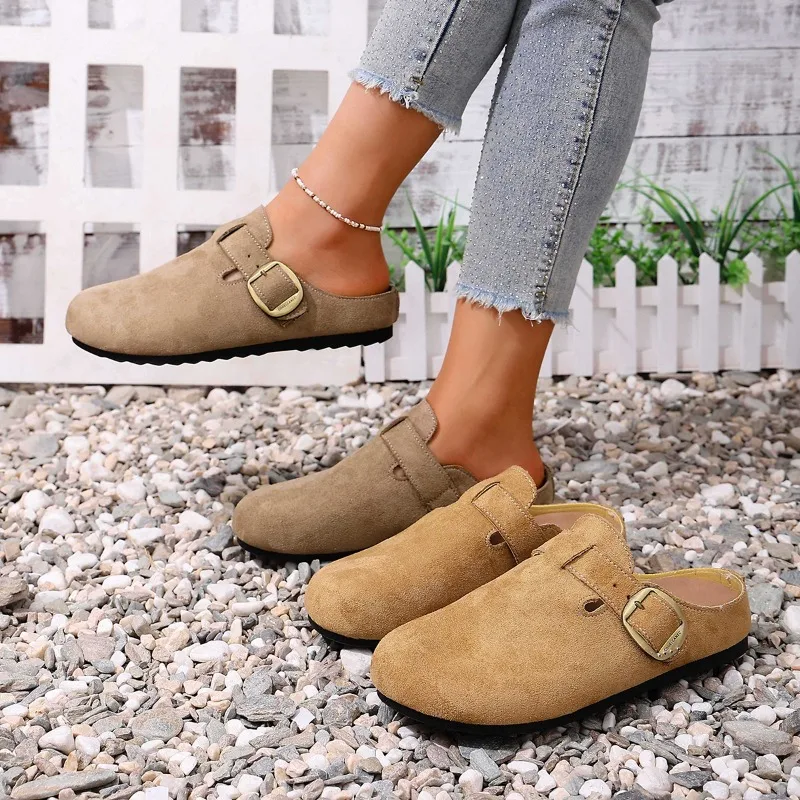 Baotou Slippers Women's New Spring Wear Round Toe Deep Mouth Metal Buckle Flat Sole Slip-on Slippers
Baotou Slippers Women's New Spring Wear Round Toe Deep Mouth Metal Buckle Flat Sole Slip-on Slippers