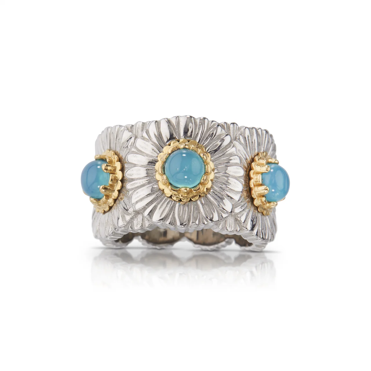 Luxury Women's 925 Sterling Silver Daisy Ring Artificial Blue Agate Flower Statement Fine Jewelry Valentines Birthday Party Gift
Luxury Women's 925 Sterling Silver Daisy Ring Artificial Blue Agate Flower Statement Fine Jewelry Valentines Birthday Party Gift